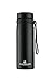 Delso Flask Stainless Steel Water Bottle Double Wall Vacuum Insulated BPA Free Multipurpose Design for Indoor Outdoor Sports Home School Office Camping Hiking (Gentle Black)