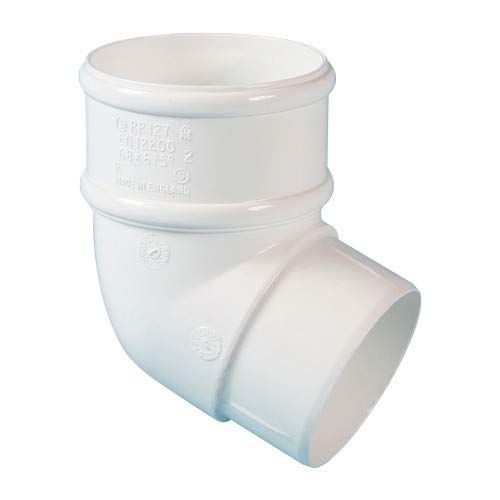 POLYPIPE RR127 White 112.5deg Offset Bend for 68mm downpipe