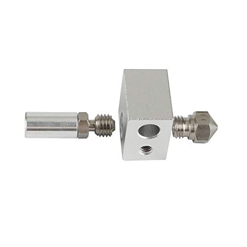BCZAMD MK10 All Metal Hotend Cooling Block Kit with 0.4MM Nozzle for Wanhao I3, Monoprice Maker Select 3D Printer V2, Cocoon Create 3D Printer