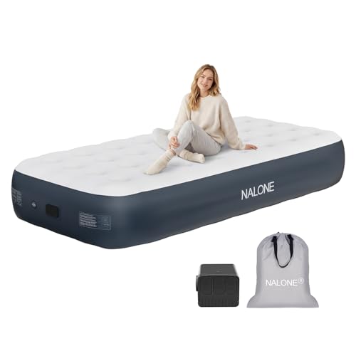 NALONE Colchón Hinchable Individual con Inflador 191x99x33cm, Colchón Inflable Matrimonio Autohinchable Cama Hinchable Eléctrico para Uso Doméstico Y Camping