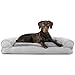 Furhaven Pillow Dog Bed for Large/Medium Dogs w/ Removable Bolsters & Washable Cover - Plush & Suede Sofa - Gray, Large