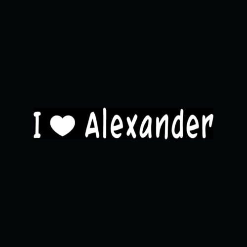I LOVE ALEXANDER Decal Sticker Vinyl Cute Gift Teen Youth Date BF GF Heart Gift - Die cut vinyl decal for windows, cars, trucks, tool boxes, laptops, MacBook - virtually any hard, smooth surface