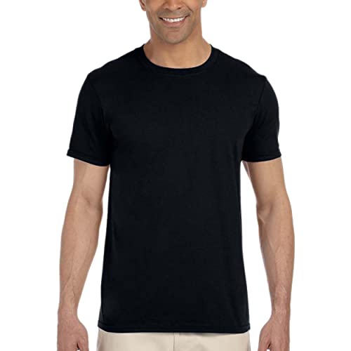 Gildan Men's Cotton Stretch Tshirts, Multipack, Black Soot (Crew 3