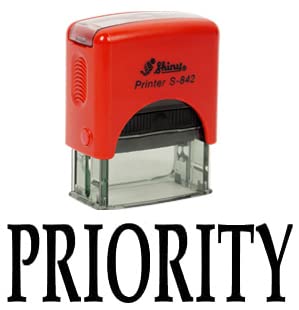 Priority Self Inking Rubber Stamp Custom Shiny Office Stationary Stamp