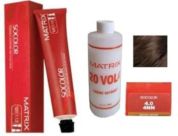 Matrix Socolor Hair Color With 135Ml Developer 20 Vol 6% (4N Medium Brown)
