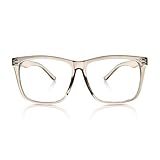 5zero1 Fake Glasses Big Frame Nerd Party Men Women Fashion Classic Retro Eyeglasses, Clear Gray