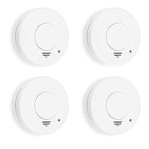 Smartwares 10.100.41 Detector de Humo, 9 V, Blanco, Set de 4 Piezas