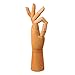 Wooden Left Hand Manikin Male -- Sectioned Full Hand Artist Mannequin -- Yazycraft