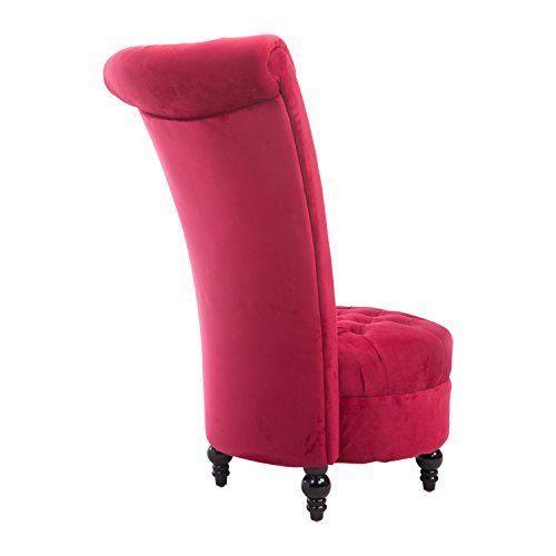 44" Tufted High Back Velvet Upholstered Accent Chair Red Buy Online in UAE. Kitchen