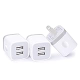 Dual USB Wall Charger, HUHUTA 3Pack 2.1A Home Travel Rapid USB Power Adapter Wall Charger Plug for iPhone iPad, Samsung Galaxy, Note, Nexus, HTC, Oneplus, Google, Motorola, Blackberry, Sony and More