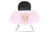 Posh Peanut 1st Birthday Tutu Skirt for High Chair Party Decorations for Your Baby Girl Special Day (Pink)