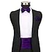 HDE Purple Cummerbund, Bow Tie, Pocket Square for Men Satin Tuxedo Set