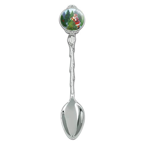 Christmas Holiday Santa Claus Trees Novelty Collectible Demitasse Tea Coffee Spoon