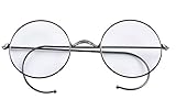 Agstum Retro Round Optical Rare Wire Rim Eyeglass Frame 49mm (Without Nose Pads) (Gunmetal, 49mm)