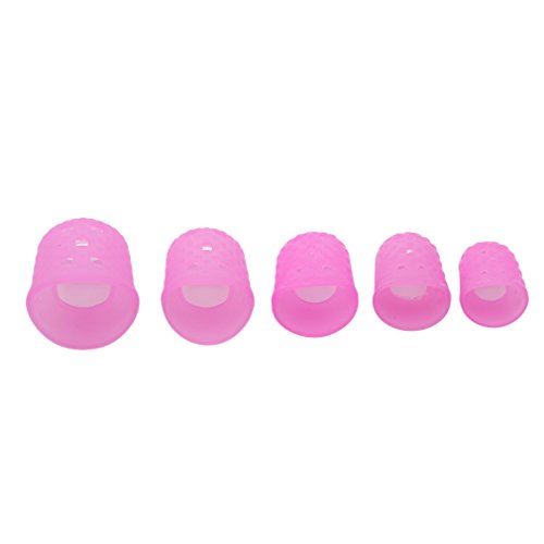 Yunzee 15 PCS Silicone Finger Sleeve Non Slip Anti Scalding Cover Flip Book Playing Piano Guitar Bass Finger Protector Sleeve,Pink