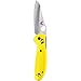 Benchmade - Mini Griptilian 555HG Knife, Sheepsfoot Blade, Plain Edge, Satin Finish, Yellow Handle