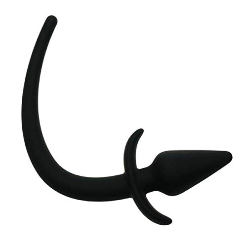 Adult Sex Toys Fetish Bondage BDSM Kiss and Cage Pure Silicone Puppy Play Tail Butt Plug Anal Black