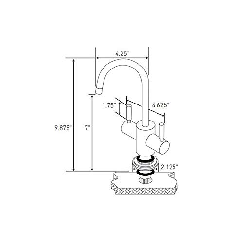 Everpure EV9000-86 Designer Series Hot/Cold Drinking Water Faucet, Brushed Stainless Steel