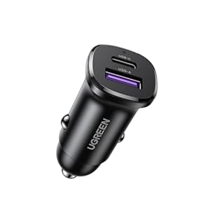 UGREEN USB C カーチャージャー 2ポート ミニ小型【PD30W+SCP22.5W 急速充電】 シガーソケット