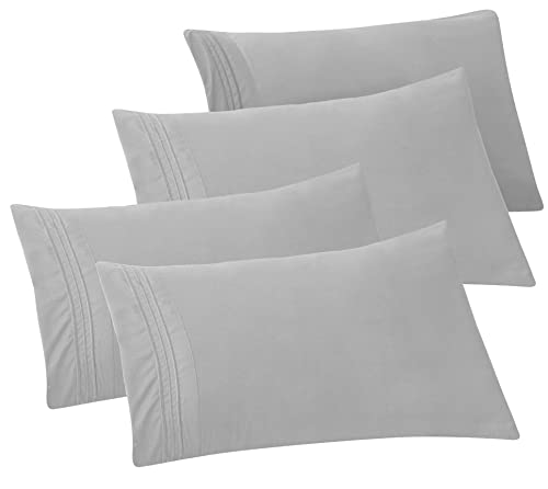 Elegant Comfort 4-PACK Solid Pillowcases 1500