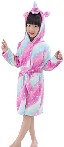 RGTOPONE Kids Soft Bathrobe Unicorn Fleece Sleepwear Comfortable Loungewear