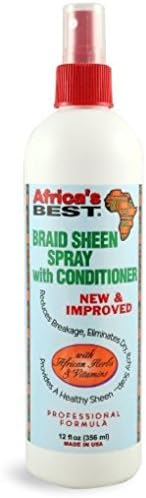 Africa Best Braid Sheen Spray with Conditioner, 12 oz (Pack of 3)