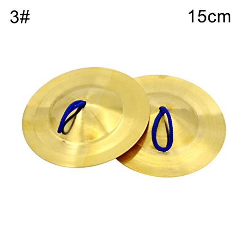 difcuyg5Ozw 1Pair Brass Finger Cymbals Portable Musical Percussion Instrument Lightweight Easy Play Kids Toy Dancing Props - 9cm - Thumbnail 6
