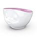 FIFTYEIGHT PRODUCTS TASSEN Porcelain Bowl, Kissing Face Edition, 16 oz. White Outside, Berry Color Inside