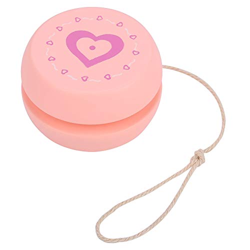 Yoyo Kids, Safe Play Wooden Cartoon Yoyo Ball Toy for Kids Children Beginner (Pink Heart)