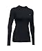 Under Armour Women's ColdGear Authentic Crew, Black (001)/Silver, Large