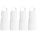 Xornis 4 Pack Bib Aprons with 2 Pockets Kitchen Apron Cooking Chef, White