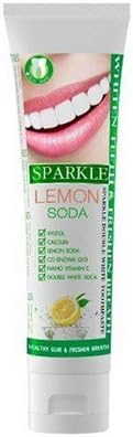 Sparkle Lemon Soda, Whiten Teeth and Freshen Breath with Vitamin C and Q10, 100g (3.5 Oz) per tube
