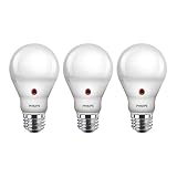 Philips LED Dusk-to-Dawn A19 Frosted Light Bulb: 800-Lumen, 2700-Kelvin, 8-Watt (60-Watt Equivalent), E26 Medium Screw Base, Soft White, 3-Pack