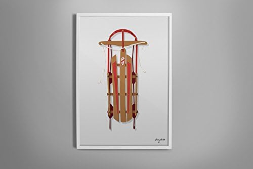 Vintage Sled Illustrated Print