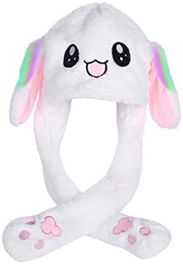 Funny Plush Bunny Hat Kpop Idols Moving Rabbit Ear Hat Cute Pop Up Ears Hat Toys Gift
