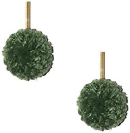 Tuleste 1/2" Yarn Pom Pom Stud Earrings // Light Sage (Gold)