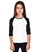 Hat and Beyond Kids Raglan Jersey Child Toddler Youth Uniforms 3/4 Sleeves T Shirts (Medium (6-7 Years), (Kid) 5bh03_White/Black)