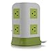 Safemore Smart 8-Outlet with 4-USB Output Power Strip (Green and White)