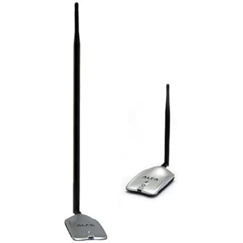 Alfa 1000mW 1W 802.11b/g USB Wireless WiFi Network Adapter With Original Alfa Screw-On Swivel 9dBi Rubber Antenna