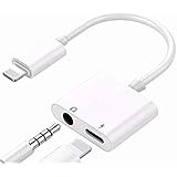 Headphone Adaptor Charger for iPhone 7/7 Plus/iPhone 8/8Plus Phone 7/7Plus Phone X/10 Headphone Audio Adaptor Charger Cable 2 in 1 Connector 3.5mm Female Earphone Accessories