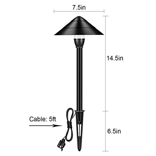 Outdoor Lights Landscape Lights Garden Lights, 12V 5W Low Voltage Patio Lawn Yard Pathway Lightsï¼ŒAluminum Construction IP65 Waterproof 4000K Natural White 5 Years Warranty (4-Pack)