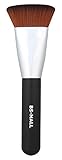 BS-MALL(TM) Fullsize Flat Synthetic Contour Foundation Brush Cosmetics Makeup Brushes (Black Silver)