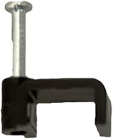 On1shelf Black Flat Cable Clips with Fixing Nail 10mm 50 Pieces view 4