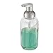 InterDesign Duo Foaming Soap Dispenser Pump for Kitchen or Bathroom Countertops, Clear/Brushed Nickel