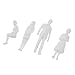 Towashine 50pcs White Unpainted Architectural Model Train People Figures 1:50