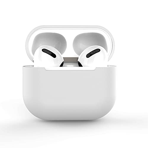AirPods 3 Case Silicone Protective Case and Skin Case for AirPods 3 [Front LED Visible] [Wireless Charging] Compatible with AirPods 3 2021 (Without Carabiner, White)