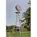 COLIBROX 8ft. Ornamental Garden Windmill, Galvanized with Red Tips