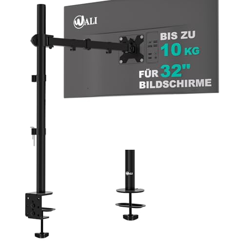 WALI LCD Monitor Tischhalterung Verstellbar passt einem Bildschirm bis zu 32 Zoll Full Motion, Monitor Halterung Drehgelenk, Drehen, Einzelner Monitor