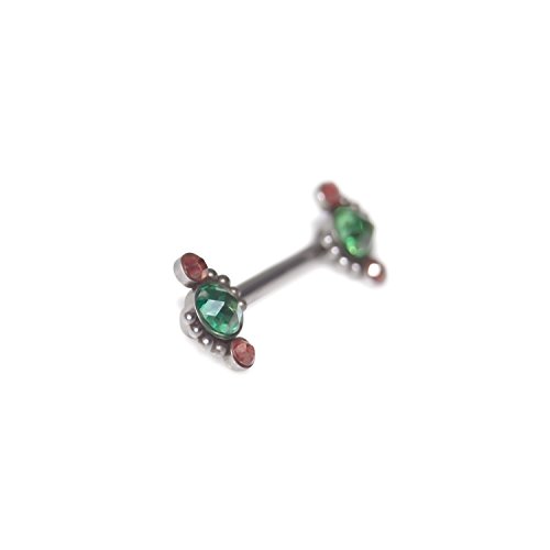 CZ Nipple Ring Barbell, Surgical Stainless Steel Nipplering Piercing, Externally Threaded Straight Bar, 316L Nipple Shield Jewelry, Body Piercing
