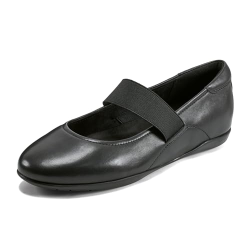 Rockport Women’s Aver Ballet Flat, Black Leather, 9.5 Wide